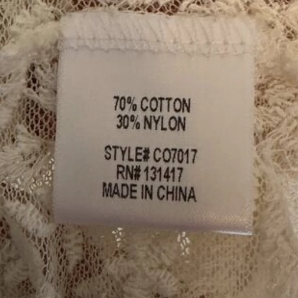 Francesca’s Miami Lace Bell Sleeve Cascading boho cover duster Medium - Picture 5 of 5